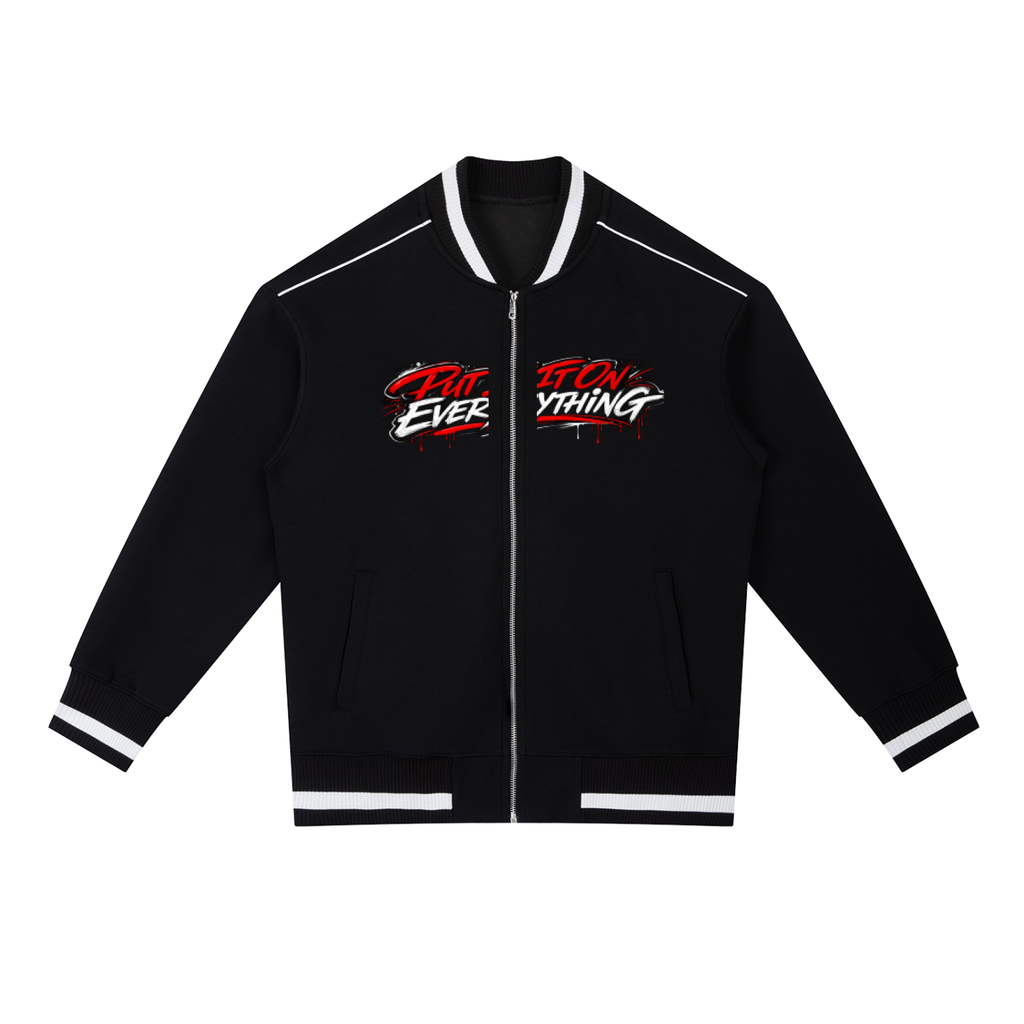 vive lyfe,fso,fly,only,graphic,contrast,zip,bomber,jacket ,unisex