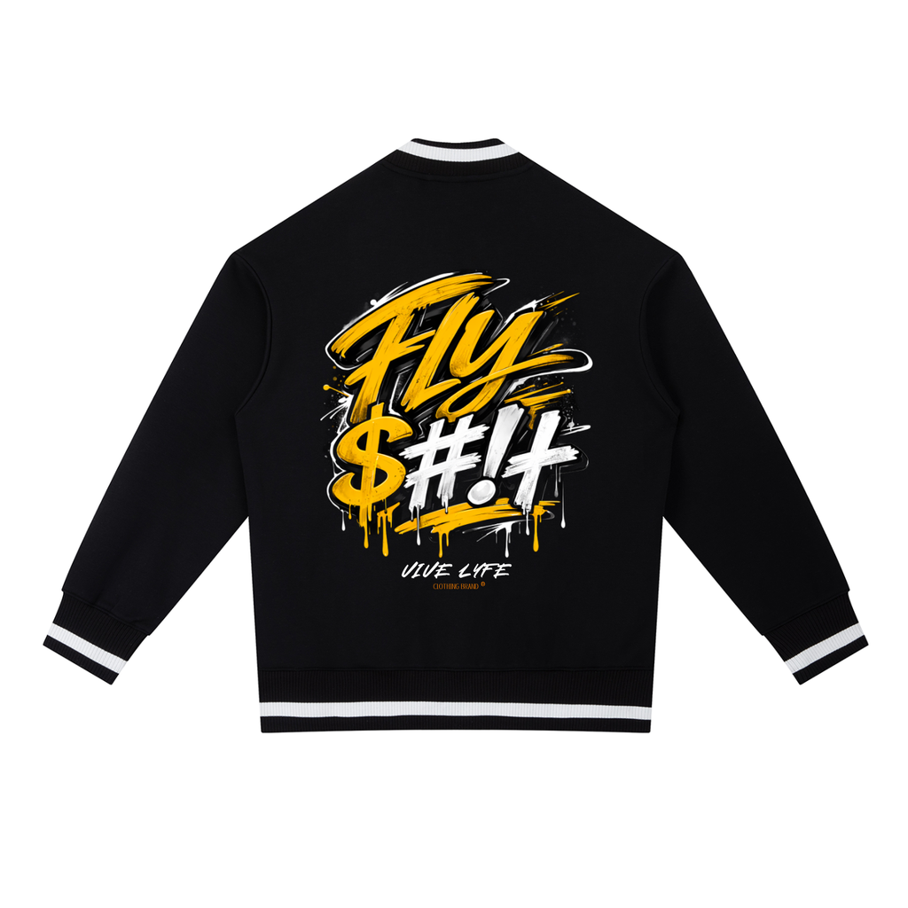vive lyfe,fso,f$o,black,yellow,contrast ,zip,bomber,jacket,fly