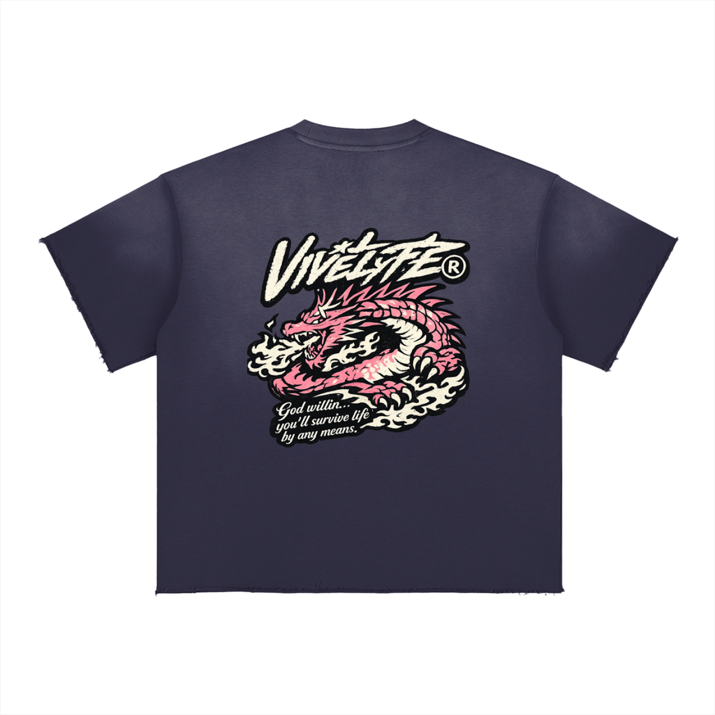 Vive Lyfe,Legacy,heritage,gods will,sun fade,raw edged,t-shirt,unisex,oversize,dragon