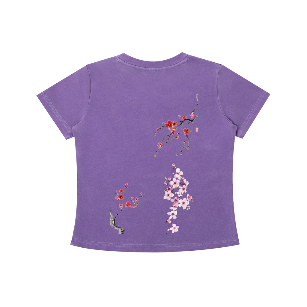 vive,lyfe,vintage,wash,blossoms,slim fit,t-shirt ,womens,flower,tee