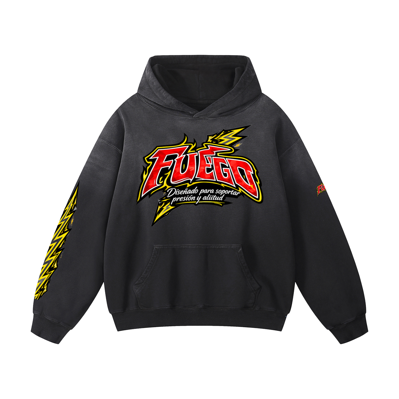 Fuego,precious,heavyweight,sunfade,unisex,oversized,hoodie,beauty,lightning,cotton