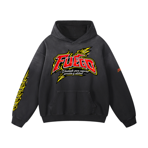 Fuego,precious,heavyweight,sunfade,unisex,oversized,hoodie,beauty,lightning,cotton