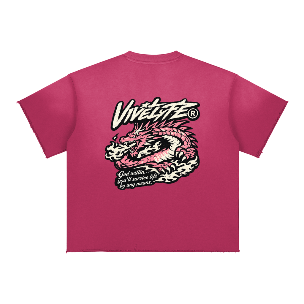 Vive Lyfe,Legacy,heritage,gods will,sun fade,raw edged,t-shirt,unisex,oversize,dragon