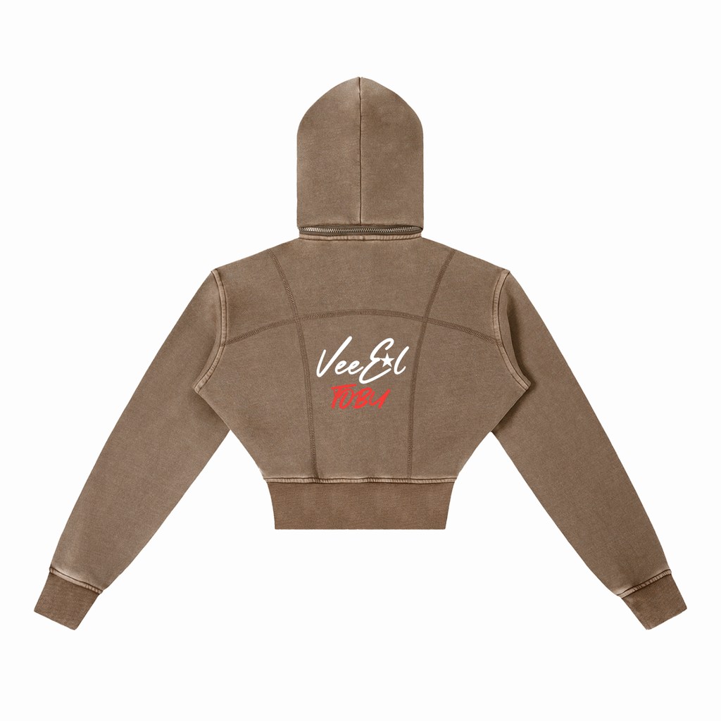 vl,tobu,cropped,fleece,stitch,hoodie,steller's,red,vintage,wash