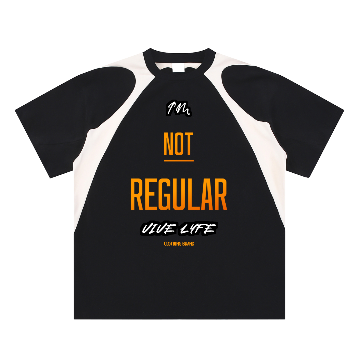 vive lyfe,fuel,contrast,panel,cotton,t-shirt,unisex,text,qoute