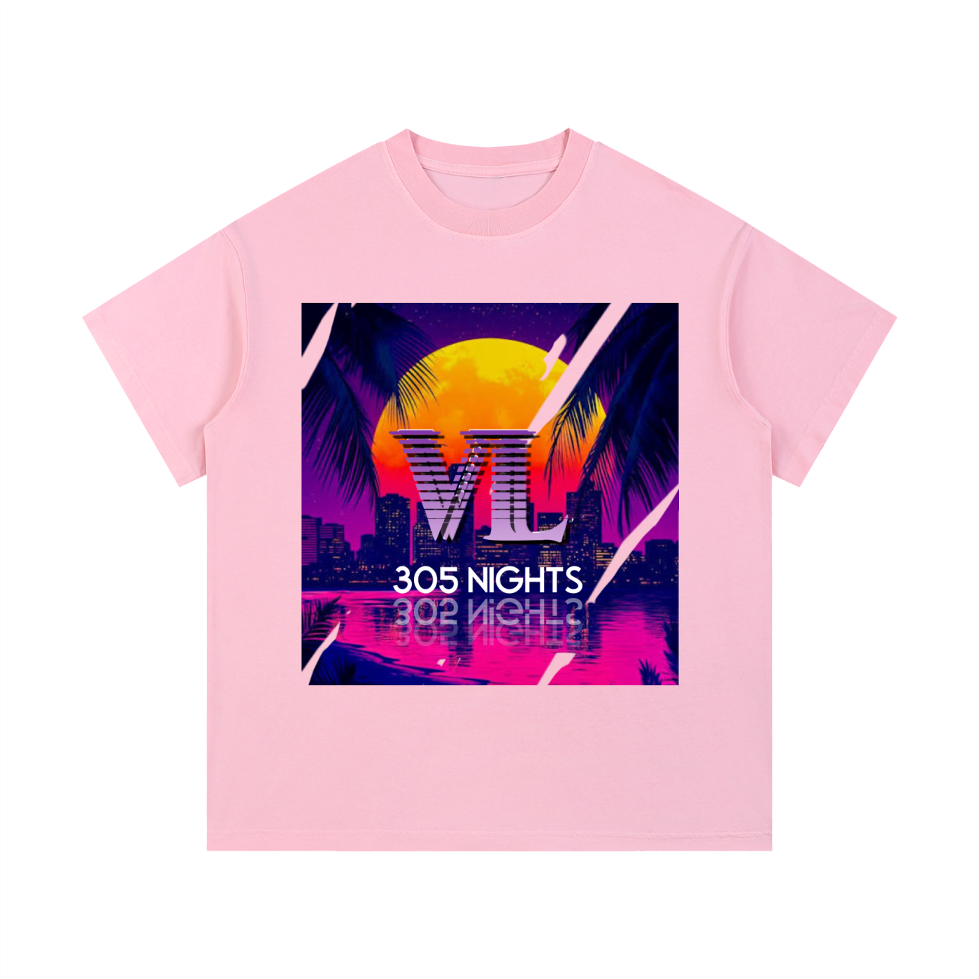 vive lyfe,305,nights,miami,vintage,wash,unisex,t-shirt,vl,sunset