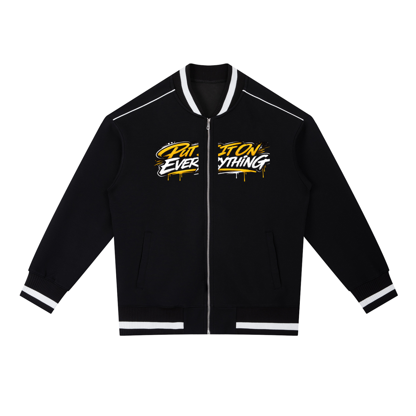 vive lyfe,fso,f$o,black,yellow,contrast ,zip,bomber,jacket,fly