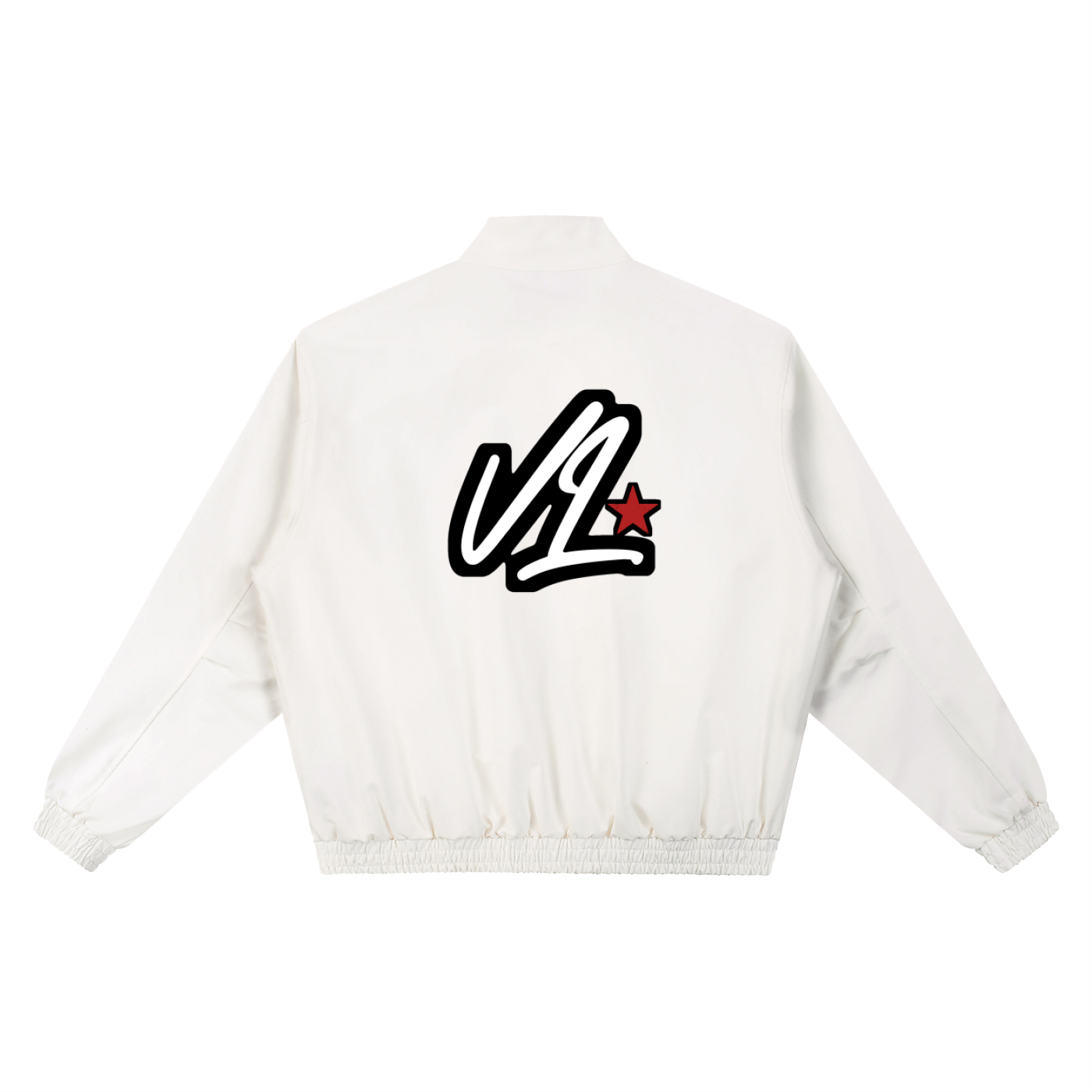 vl,tobu,red,banned,stand,collar,bomber,jacket,logo,star