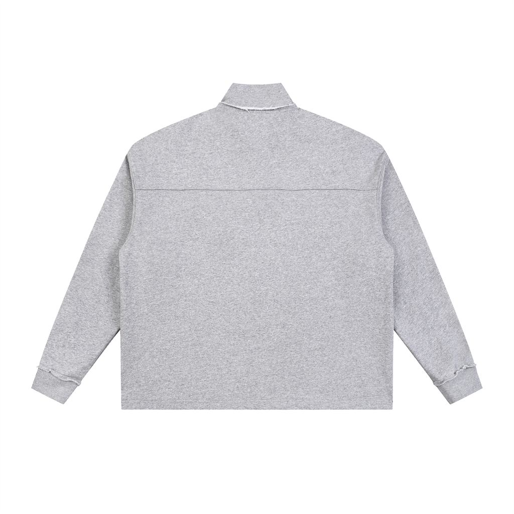 vl,tobu,red,banned,half zip,fleece,sweatshirt,fly,rolled edge,unisex