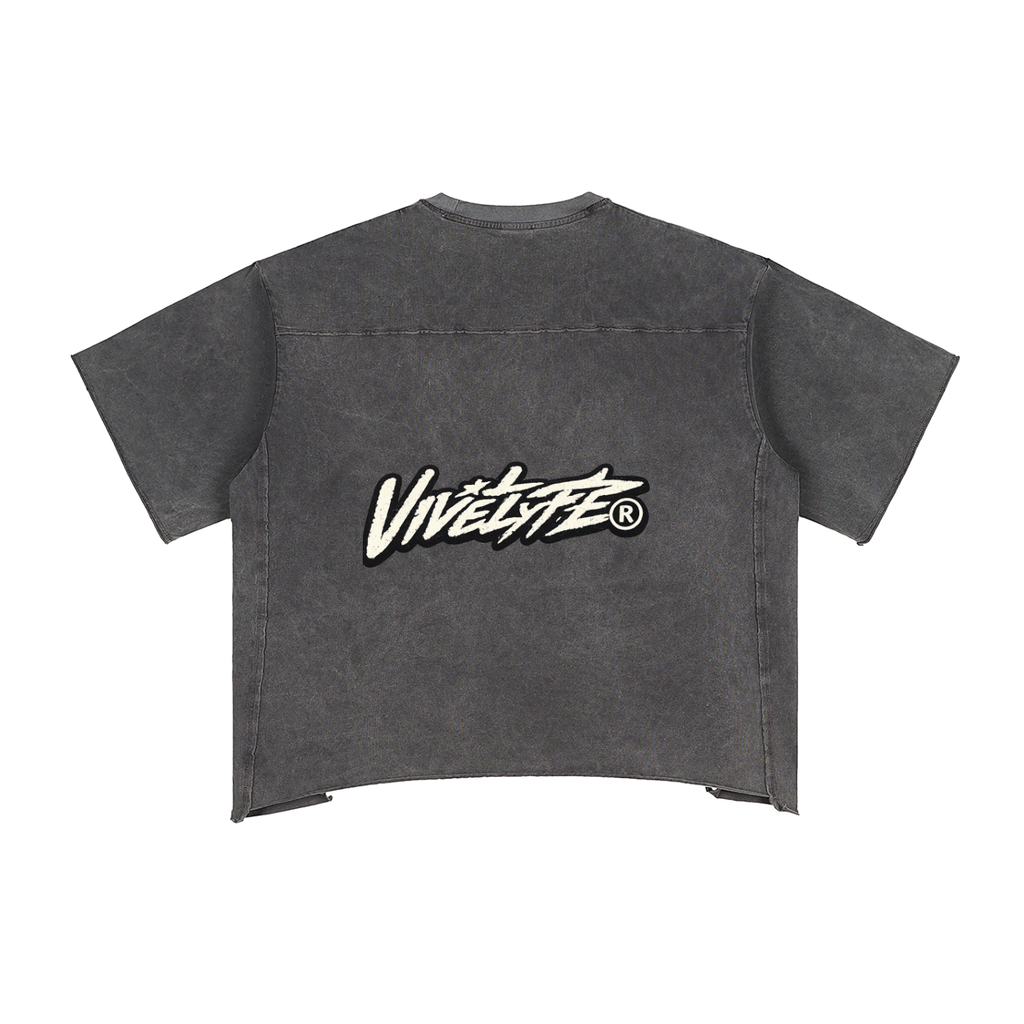 vive lyfe,legacy,overall,raw edge,snow wash,boxy,t-shirt,unisex,oversize,fade