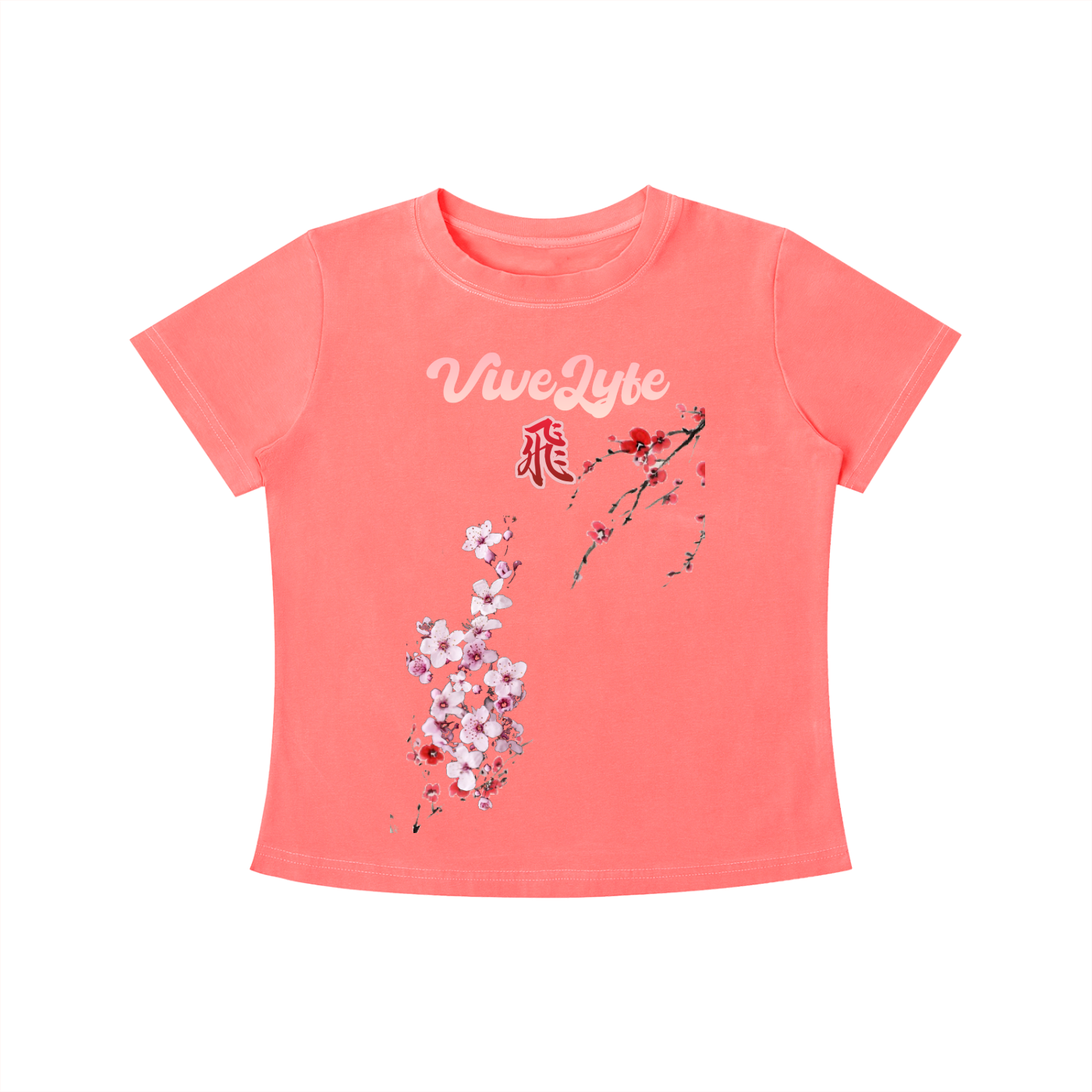 vive,lyfe,vintage,wash,blossoms,slim fit,t-shirt ,womens,flower,tee