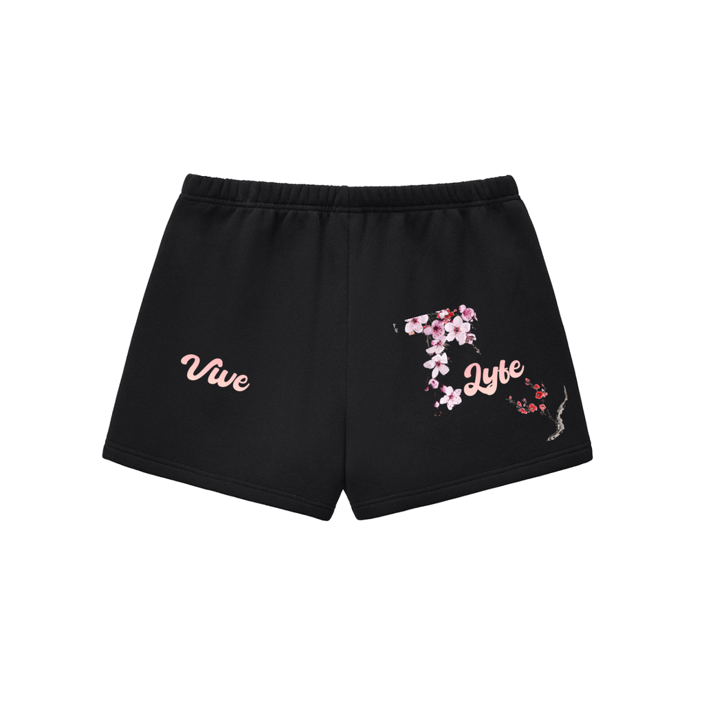 vive,lyfe,blossoms,womens,flower,fleece,sweat,shorts ,essential,sweatshorts 