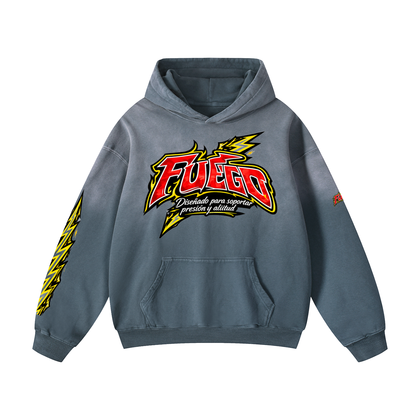 Fuego,precious,heavyweight,sunfade,unisex,oversized,hoodie,beauty,lightning,cotton