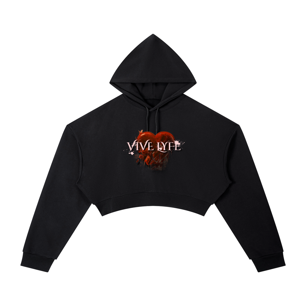 cropped,hoodie,vive lyfe,broken,heart,women