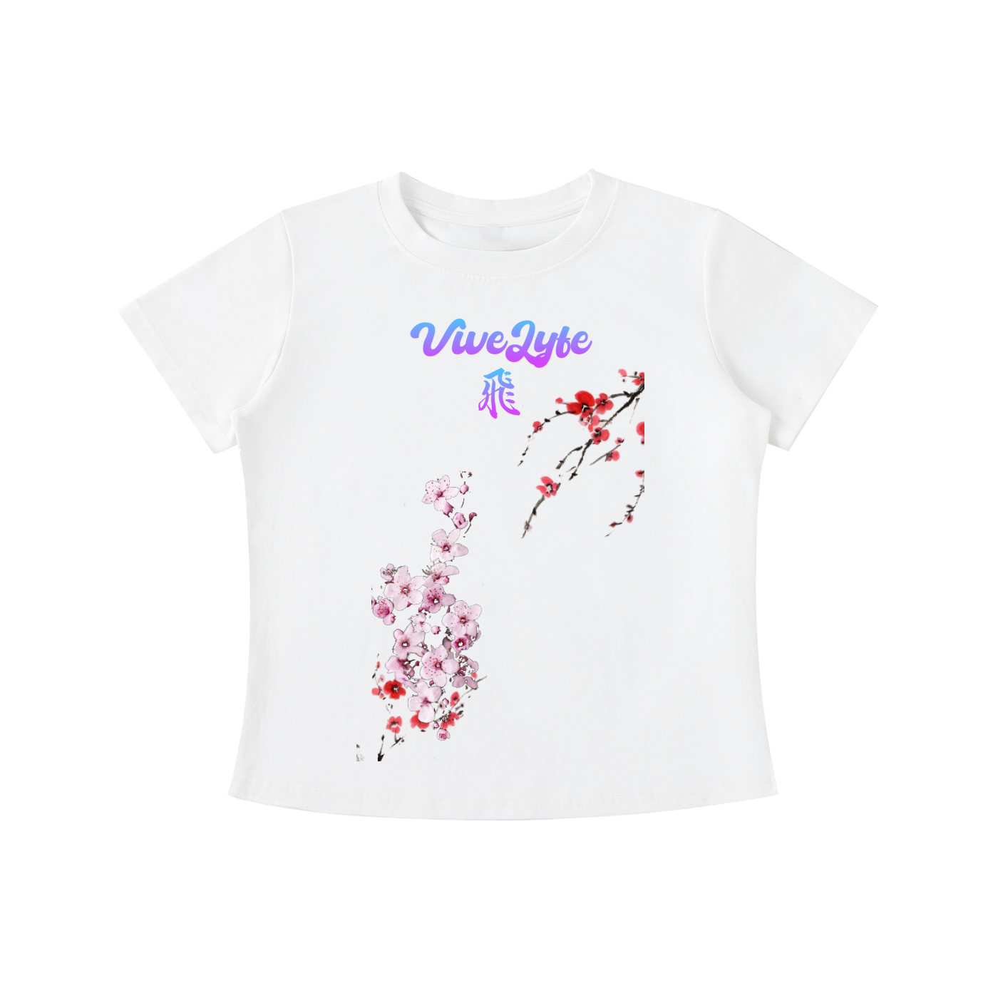 vintage ,wash,vive lyfe ,tee,blossoms,flowers,womens