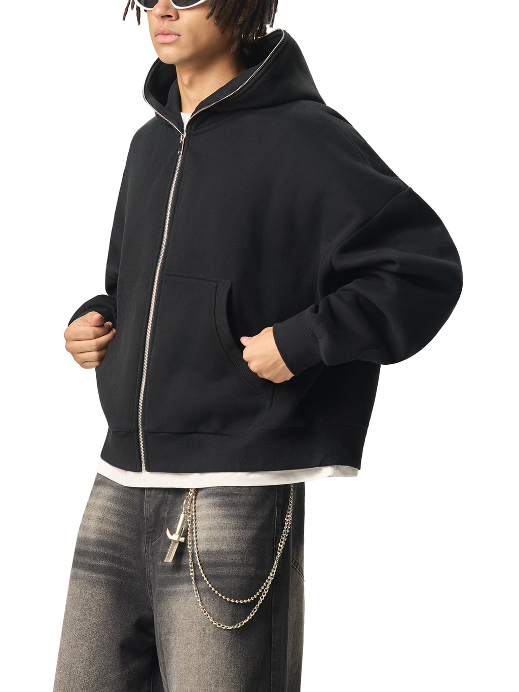 fgv,dead,space,fleece,full zip,boxy,hoodie,men,astronaut,stars 