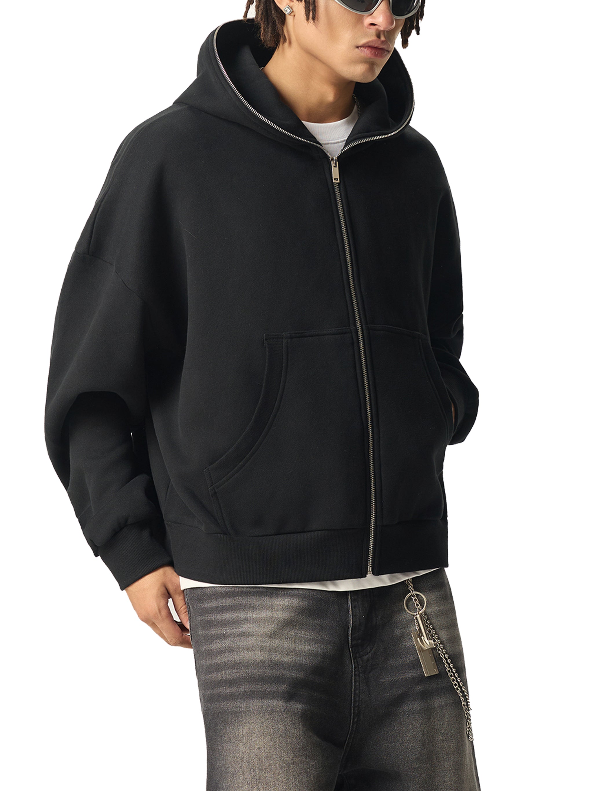 fgv,dead,space,fleece,full zip,boxy,hoodie,men,astronaut,stars 