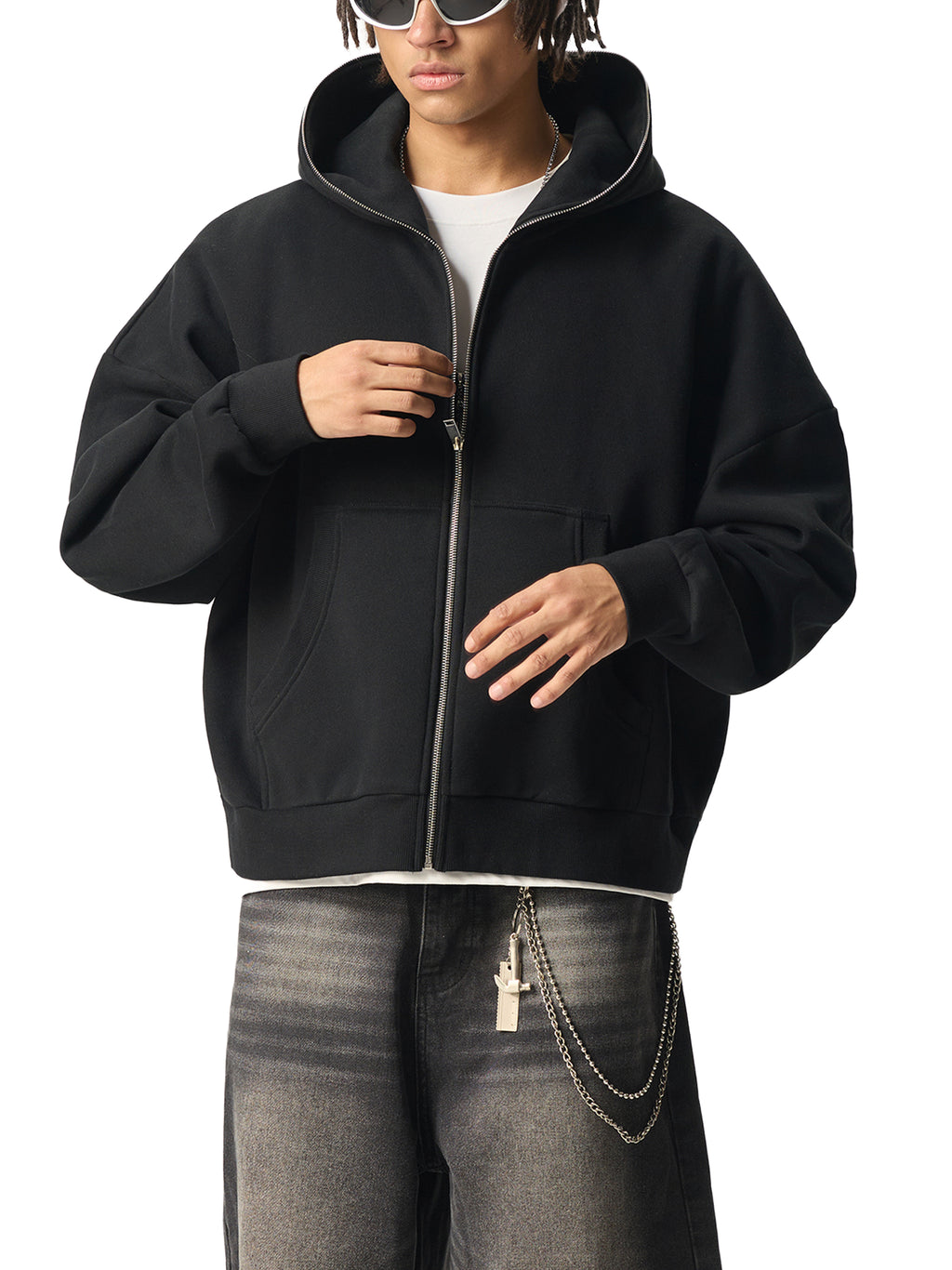 fgv,dead,space,fleece,full zip,boxy,hoodie,men,astronaut,stars 