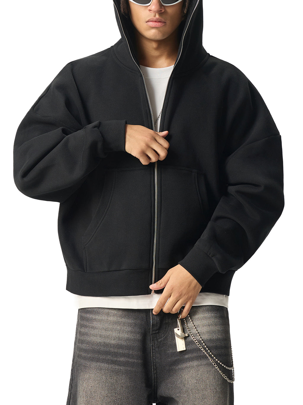 fgv,dead,space,fleece,full zip,boxy,hoodie,men,astronaut,stars 