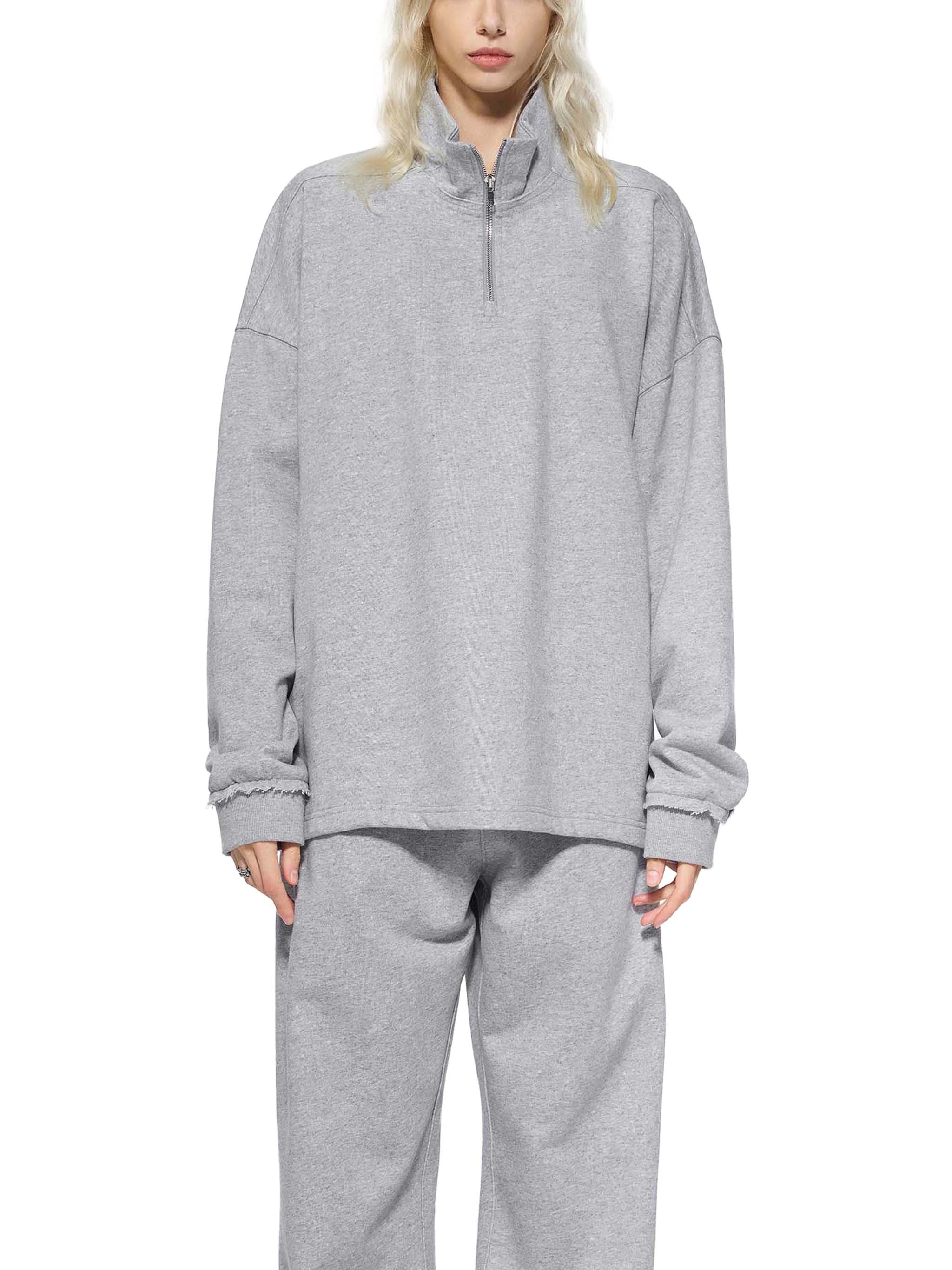 vl,tobu,red,banned,half zip,fleece,sweatshirt,fly,rolled edge,unisex