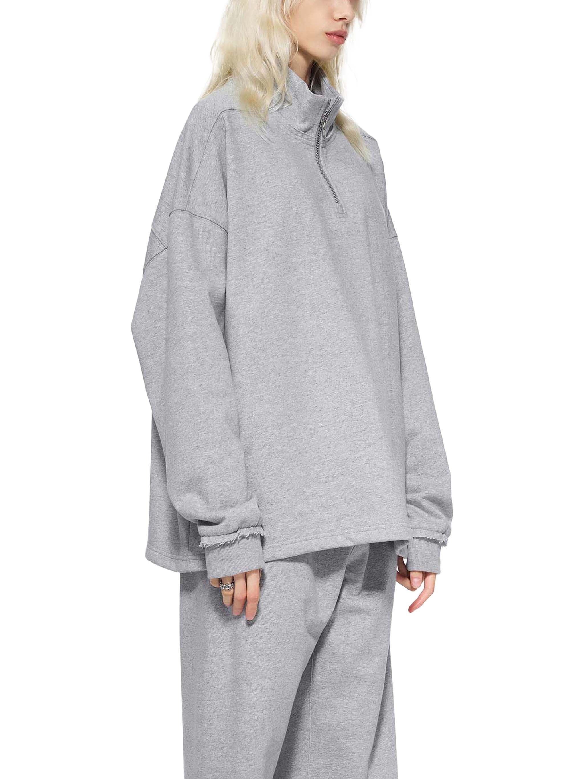 vl,tobu,red,banned,half zip,fleece,sweatshirt,fly,rolled edge,unisex