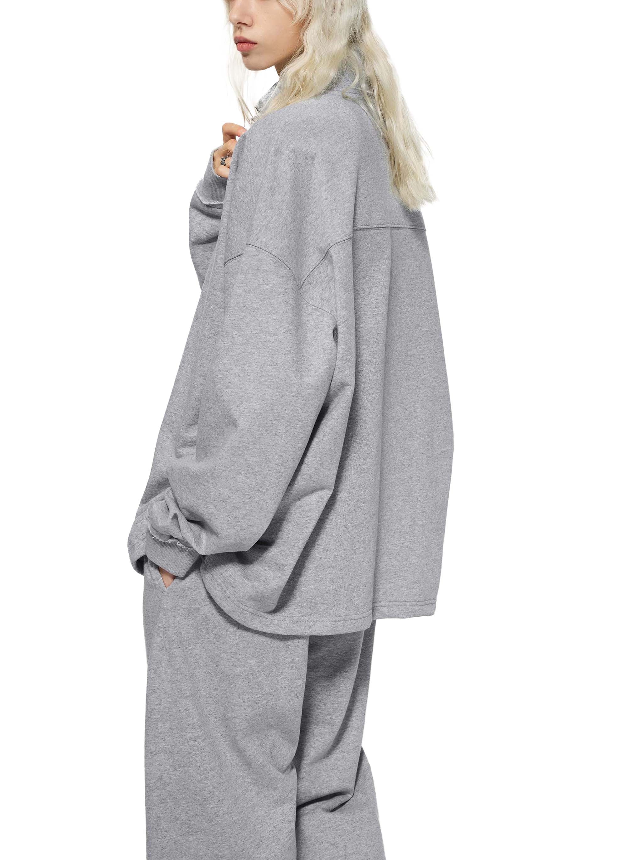 vl,tobu,red,banned,half zip,fleece,sweatshirt,fly,rolled edge,unisex