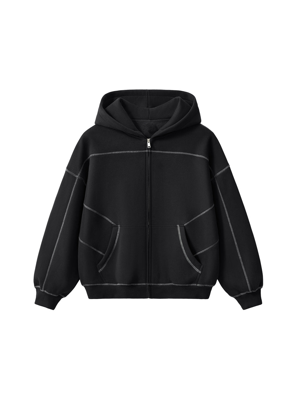 vl,tobu,posture,hoodie,fleece,stitched,boxy,zip,contrast,fly