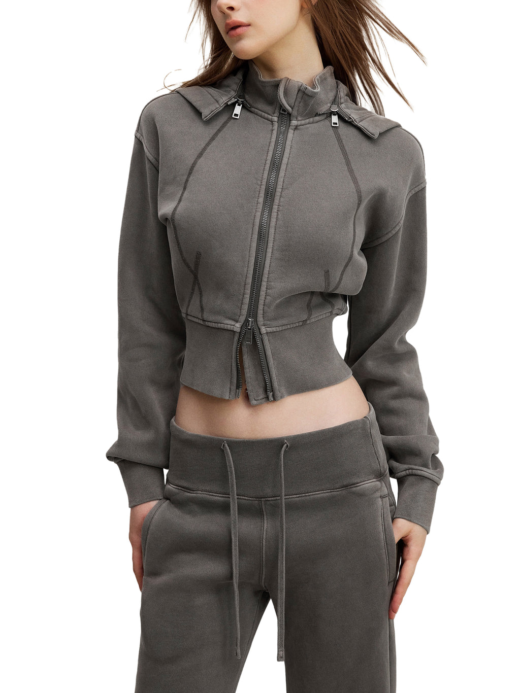 vl,tobu,cropped,fleece,stitch,hoodie,steller's,red,vintage,wash
